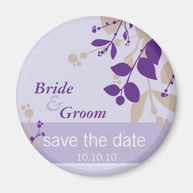 SPARA DATUM: Natur - lilac lila latte Magnet (Framsidan)