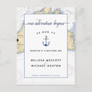 Spara datum #Nautical Anchor #SaveTheDate MV Meddelande Vykort