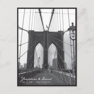 Spara datum New York Brooklyn Bridge Meddelande Vykort