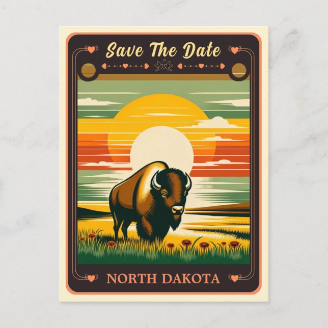 Spara datum | North Dakota Inbjudan Postkort (Framsida)