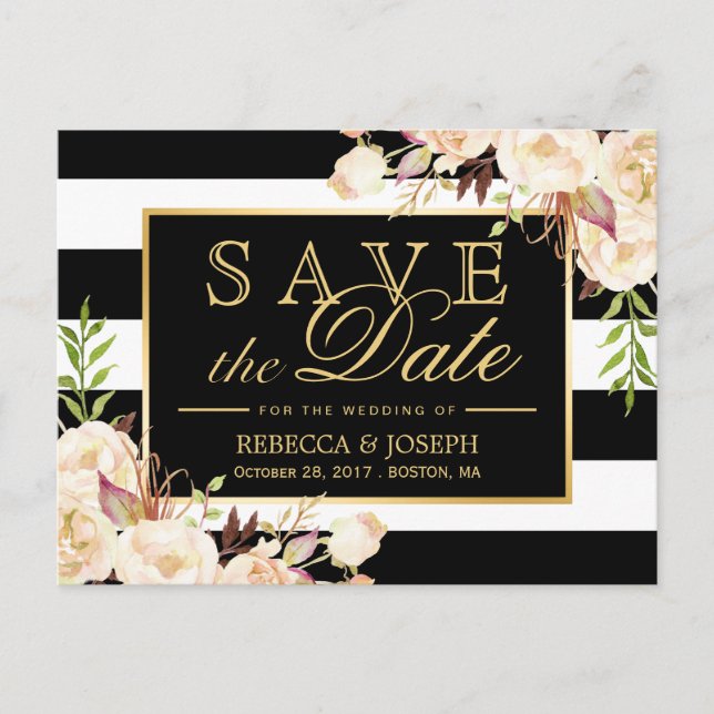 Spara datum - Nyanser av Elfenbensfärgade Blommor  Meddelande Vykort (Framsida)