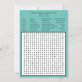 Spara datum Ord-sökning - Grönten Teal Inbjudningar