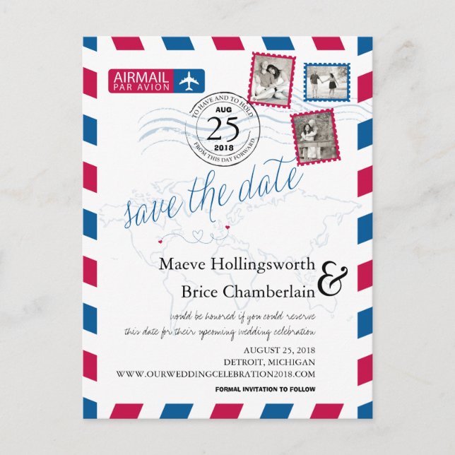 Spara datum på flygposten för World Locations Meddelande Vykort (Framsida)