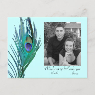 Spara datum - Påfågel #2 Meddelande Vykort