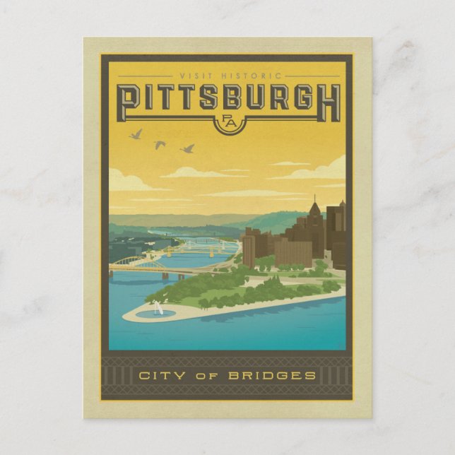 Spara datum | Pittsburgh, PA - Broarnas stad Meddelande Vykort (Framsida)