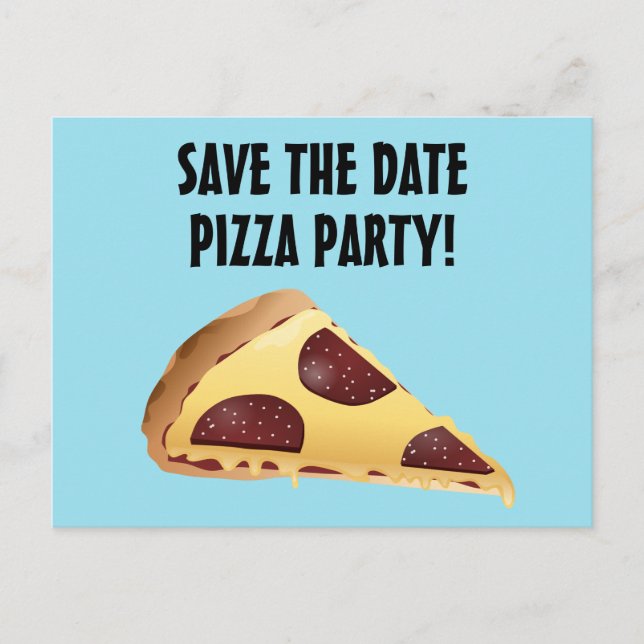 SPARA DATUM PIZZA FEST INBJUDAN Postkort (Framsida)