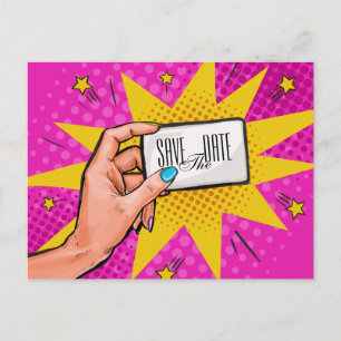 Spara datum Pop Art Vykort Inbjudan