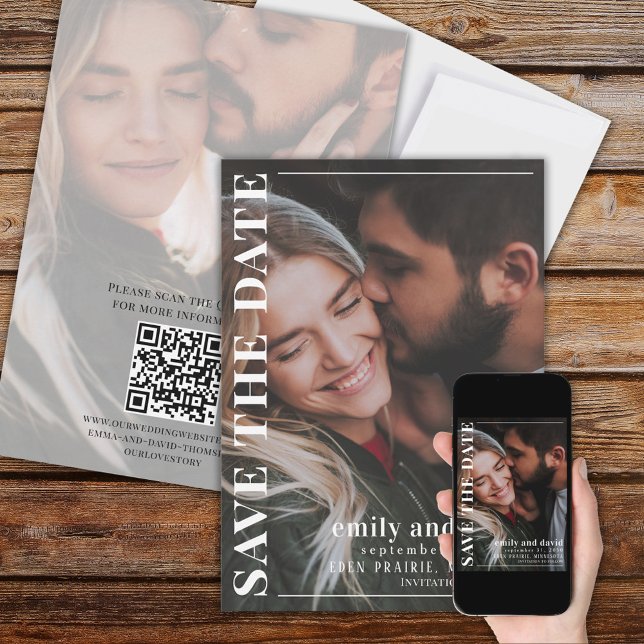 Spara datum QR-kod 2, fotominimalistisk modern Datumet (Skapare uppladdad)