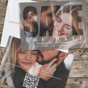 Spara datum QR-kod 2 fotomodern typografi Datumet