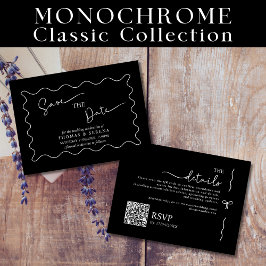 Spara datum QR-kod svart vit svartvit monokrom Anteckningskort