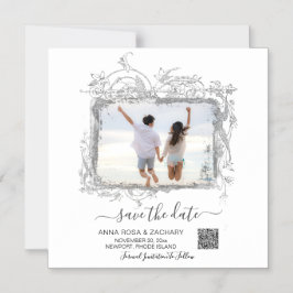 *~* SPARA DATUM - QR-kod Webbplats AR6 Bröllop Magnetisk Inbjudningskort