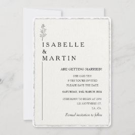 Spara datum QR-koden avklingad Kant Bröllop Inbjudningar