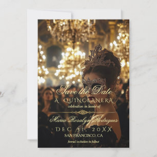 Spara datum Quinceanera Foto Inbjudningar
