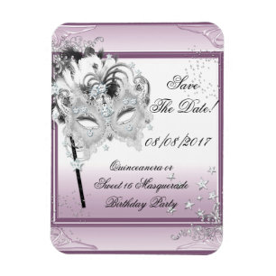 Spara datum Quinceanera Sweet 16 Maskerad Magnet