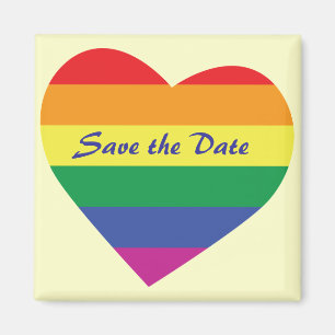 Spara datum/regnbåge Bröllop/Gay pride Magnet