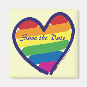 Spara datum/regnbåge Bröllop/Gay pride Magnet