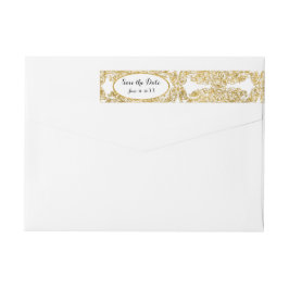 Spara datum, returadress Gold-webbdelsskada Etikettband