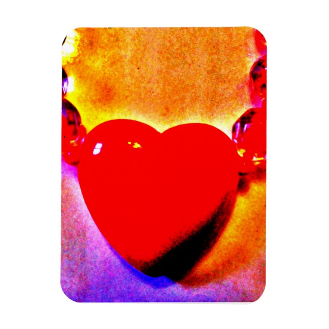 Spara datum röda hjärta halsband magnet (Vertikal)