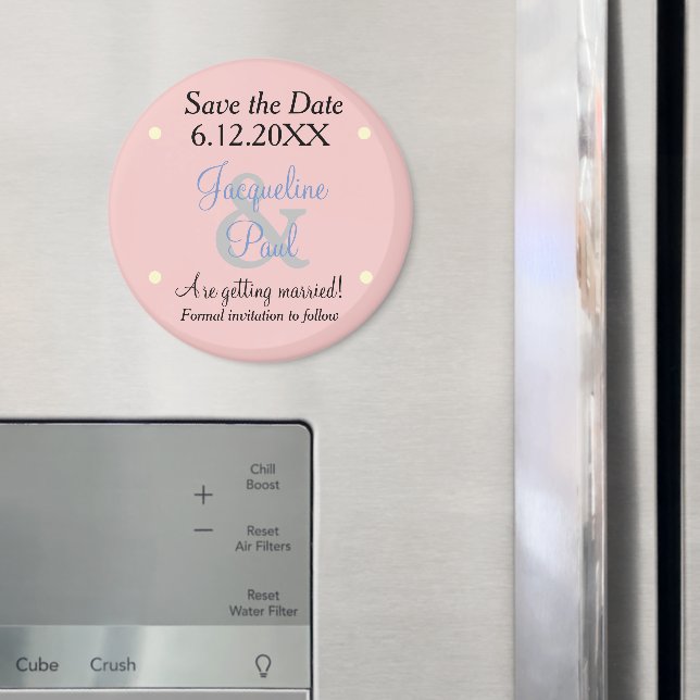 Spara datum Rosa Blå Pasteller Magnet (In Situ (Fridge))