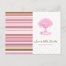 SPARA DATUM, Rosa & Brun Chic vykort