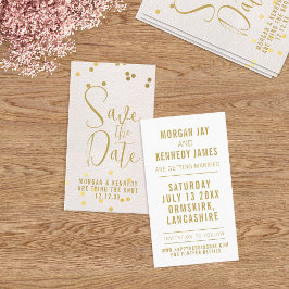 Spara datum Rosa Guld Konfettipaket 50 Visitkort