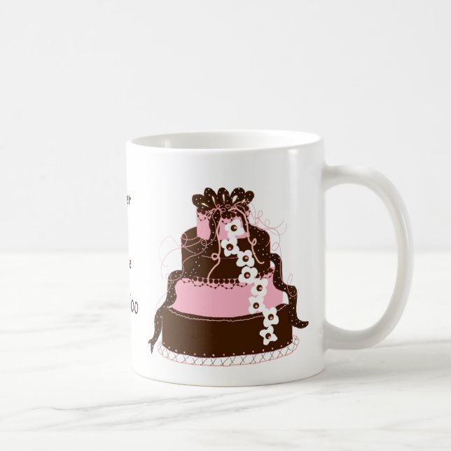 Spara datum rosa och chokladtårta kaffemugg (Höger)
