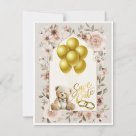 Spara datum rosa och guld kort