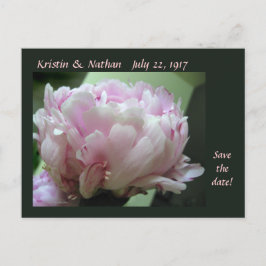 Spara datum Rosa Peony Bröllop vykort