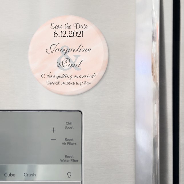 Spara datum Rosa Personlig Rund Magnet (In Situ (Fridge))