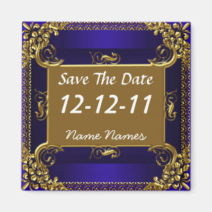 Spara datum Royal Blue Guld Magnet