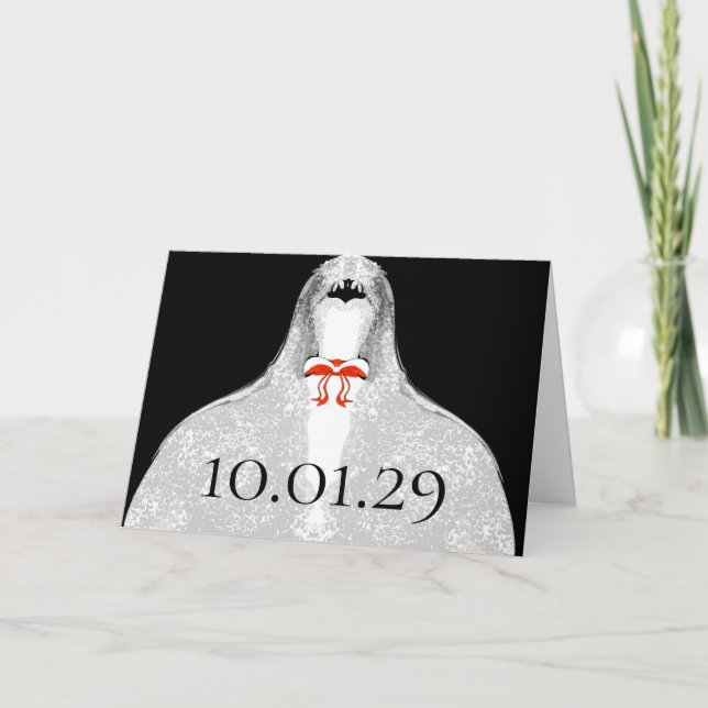 Spara datum - Snöre Bride's Gown - Inbjudan (Framsida)