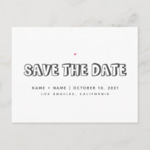 Spara datum Söt enkel bröllopsinbjudan