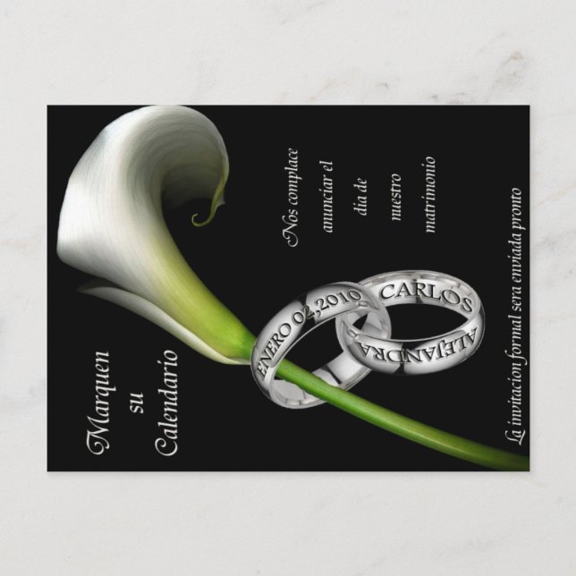 Spara datum (spanska) meddelande vykort (Framsida)