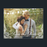 Spara datum spets och strängljus foto meddelande vykort<br><div class="desc">Spara datum spets och strängljus foto vykort</div>