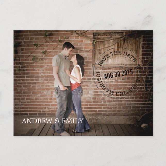 Spara datum Stämpel cirkel foto vykort (Framsida)