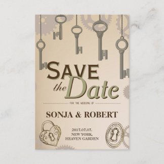 Spara datum - Steampunk-växlar och Nycklar Spara Datumet