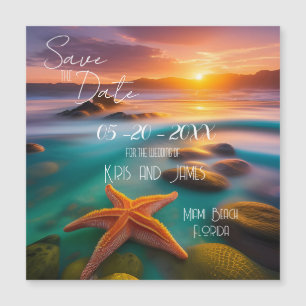 Spara datum strand sjöstjärna magnet