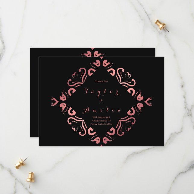 Spara datum, svart Ro Guld Spara Datumet (Fram/Back In Situ)