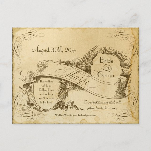 Spara datum - tea bevarad årstid 3 meddelande vykort (Framsida)