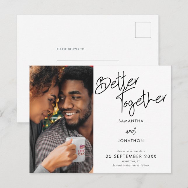 Spara datum tillsammans med fotoskriptet meddelande vykort (Fram/baksida)