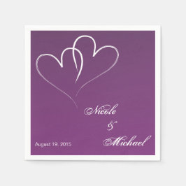 Spara datum - två vita hörn som är sammanflätade pappersservett