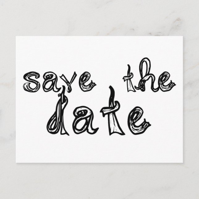 spara datum tyg typsnitt svart & vit vykort (Framsida)