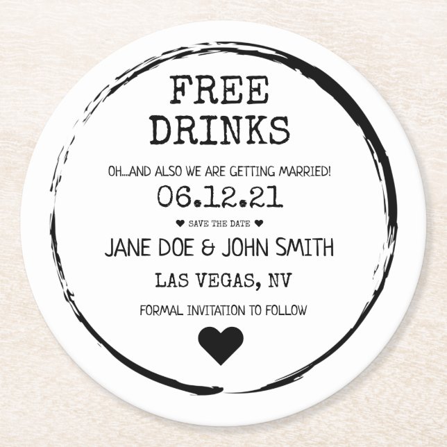 Spara datum Underlägg Papper Rund (Framsidan)