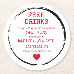 Spara datum Underlägg (röd) Papper Rund