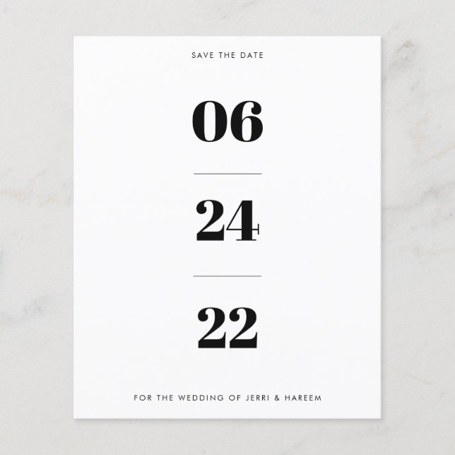 Spara datum utan foto för budget flygblad (Framsidan)