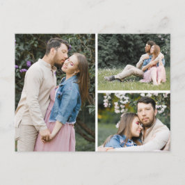 Spara datum vattenfärgen Blommigt Bröllop 3-foto Vykort