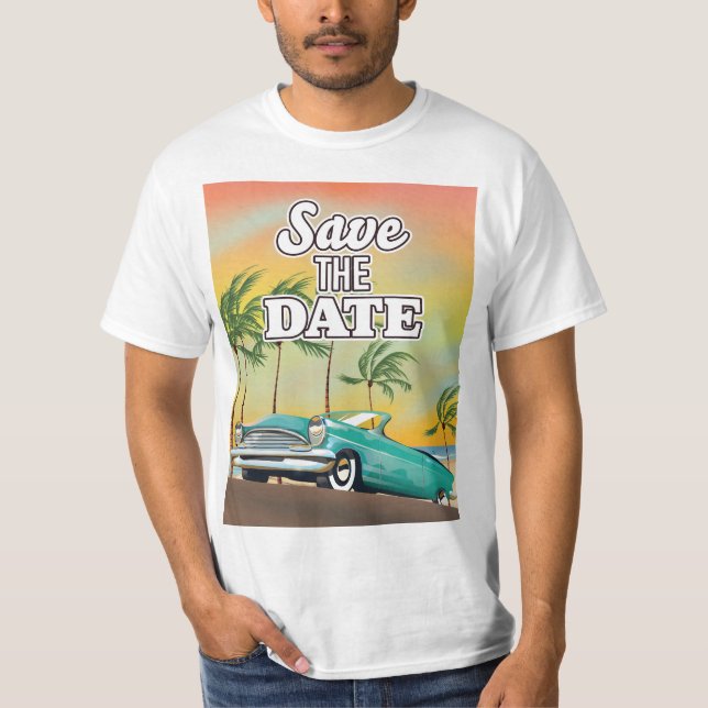 Spara datum Veteranbil T Shirt (Framsida)