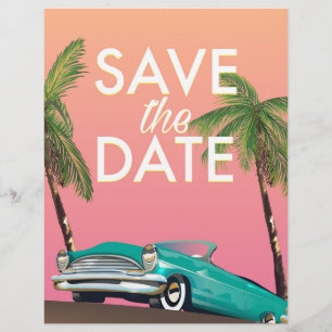 Spara datum Vintage cabriolet bil Brevhuvud