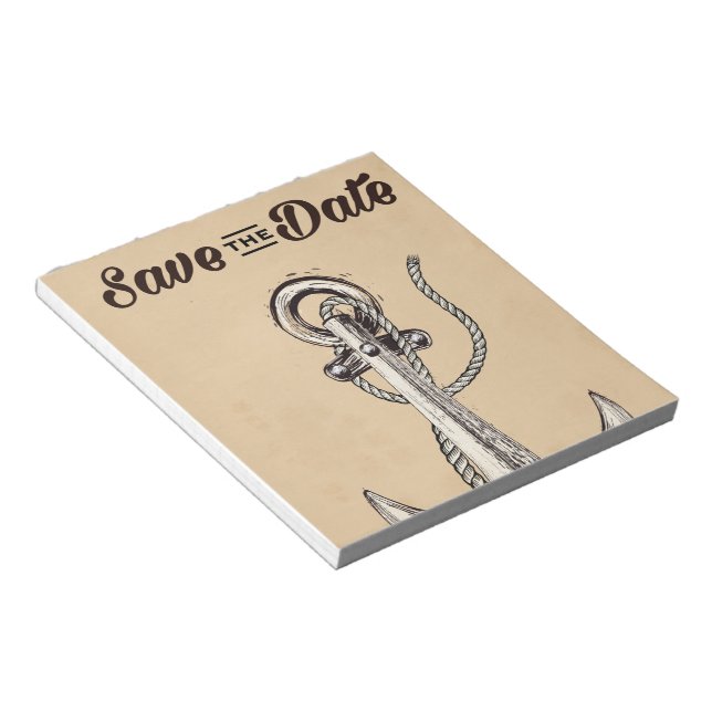 Spara datum vintage nautiskt ankare anteckningsblock (Vinklad)