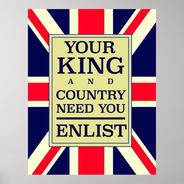 Spara datum Vintage Union jack Poster (Framsidan)